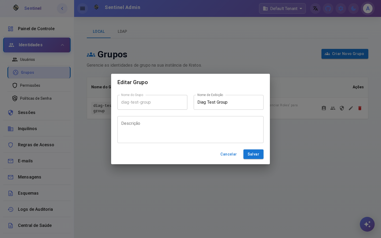 Diálogo de Edição de Grupo